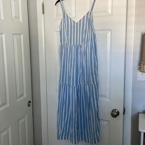 New Old Navy Blue Stripe Cami Midi Dress